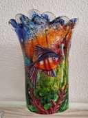 3 x Murano Wall lights with fish Alfredo Barbini 1970