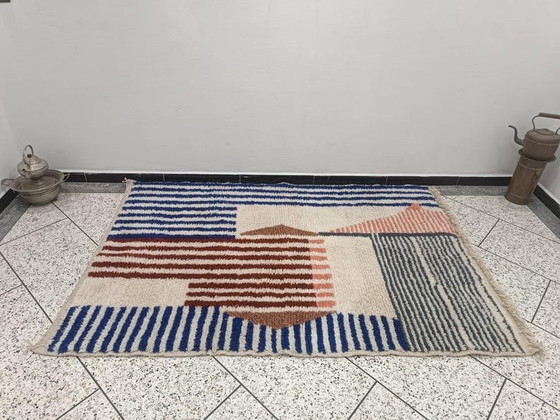 Alfombra bereber tradicional hecha a mano de 150/250 cm. – Aime Té, Wool (photo 9 of 9)