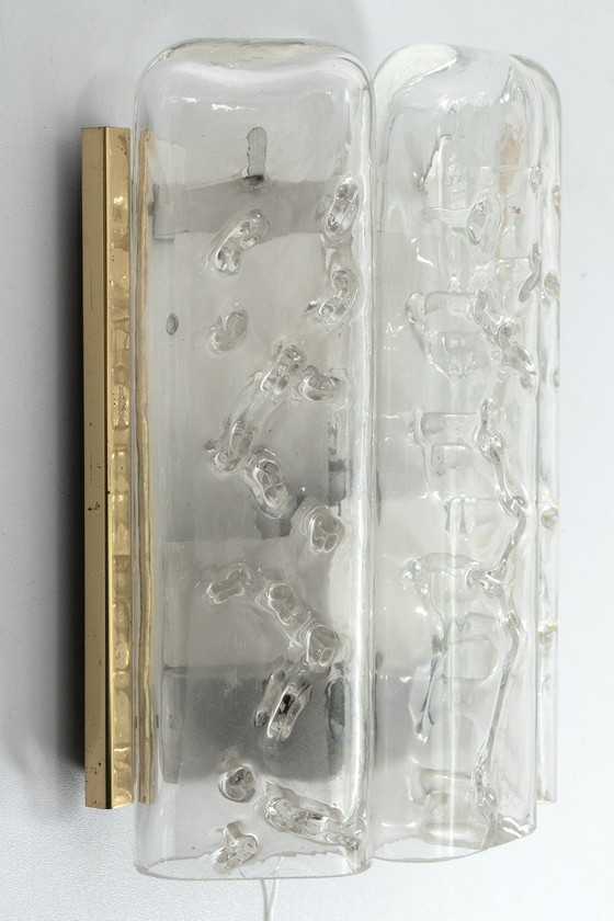 Image 1 of Applique murale Doria en laiton et verre