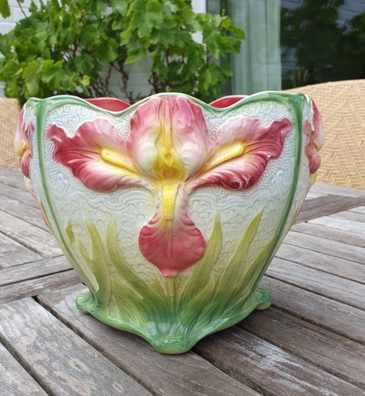 Antique Saint-Clément Cachepot Art Nouveau ca 1900