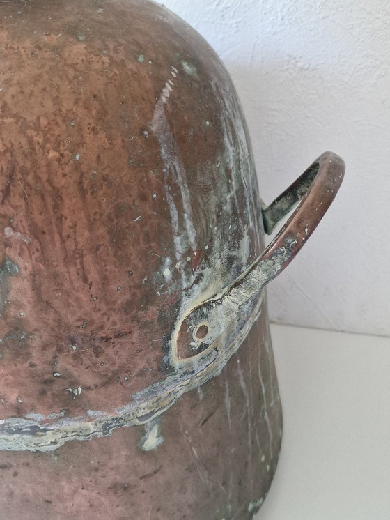 Image 1 of Grande vaso di rame antico con patina