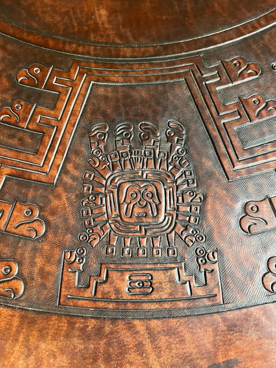 Monumentaler Angel Pazmiño Leder- & Holz-Couchtisch – Muebles de Estilo, Ecuador, 1960er/70er – Pazmino (photo 4 of 19)