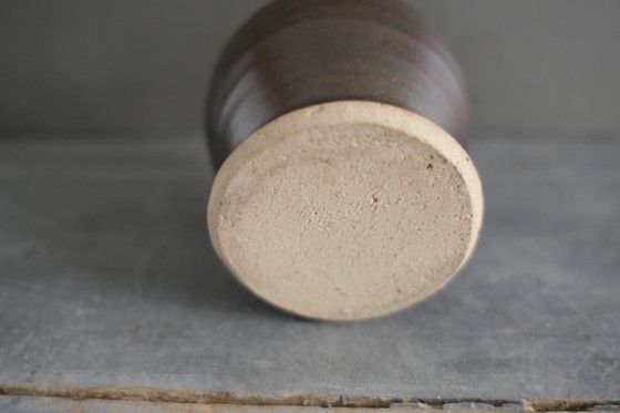 Image 1 of Vintage Set of 3 Ceramic Oil Lamps in Brown Shades