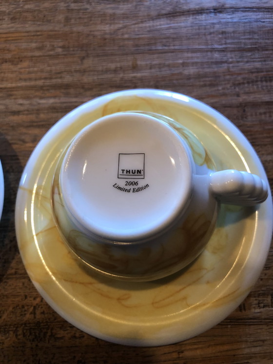 Image 1 of 2 tazze e piatti coordinati - Edizione limitata Thun 2006 - 10° anniversario - Al Volo