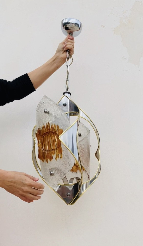 1970s Space-Age Murano pendant light by Toni Zuccheri – VeArt, Pendant lamps, Glass, Metal (photo 3 of 10)