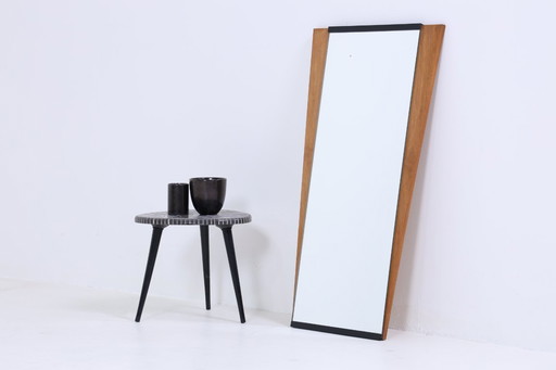 Vintage Mirror 60s | Mid - Century Hanging Mirror Mirror Wood Retro Slanted Vintage #05-96