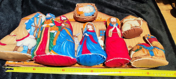 Image 1 of Nativity scene vintage cotton