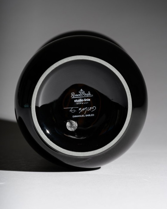 Image 1 of Rosenthal Studio-Line Baobab Vase & Bowl Emmanuel Babled Black Porcelain Germany