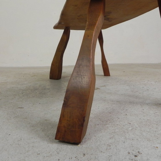 Image 1 of Table d'appoint en bois vintage, tabouret en tronc d'arbre, 1960s