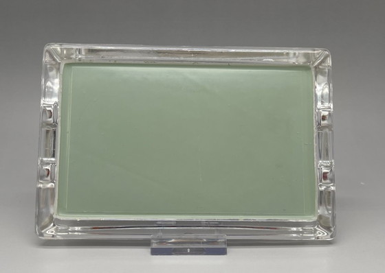 Image 1 of Vintage glazen asbak van Air France met wereldkaart – design uit het midden van de 20e eeuw