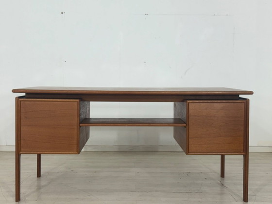 Image 1 of Danish teak desk freestanding office desk Henning Kjaernulf