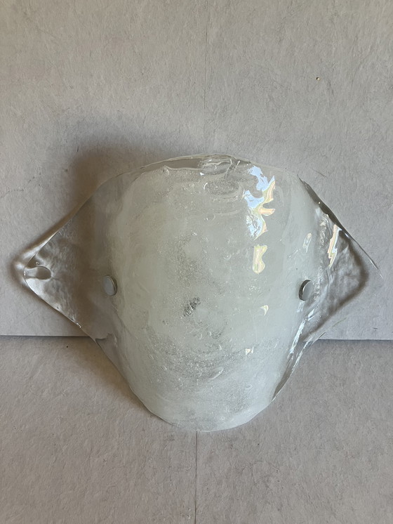 Image 1 of Carlo Nason per Kalmar Franken Lampada da parete vintage in vetro ghiacciato