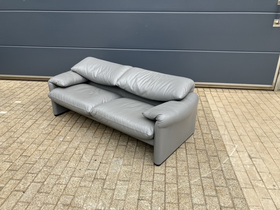 Image 1 of Cassina Maralunga 2,5-Sitzer in original grauem Pelle-Leder, SINGLE!
