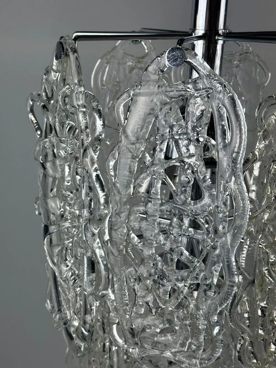 Image 1 of 60s 70s kroonluchter Kroonluchter "Ragnatela" Murano glas Space Age