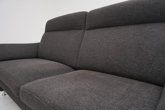 Image 1 of Himolla set set couch sofa three seater two seater armchair fabric brown