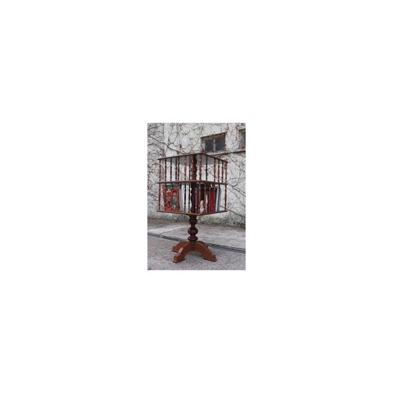 Image 1 of Vintage swivel bookcase in beech wood, Italy 1950