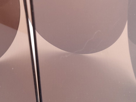 Image 1 of Vintage 1960s Pendant Light, Smoked Plexiglas & Chrome Steel, 60s Space Age