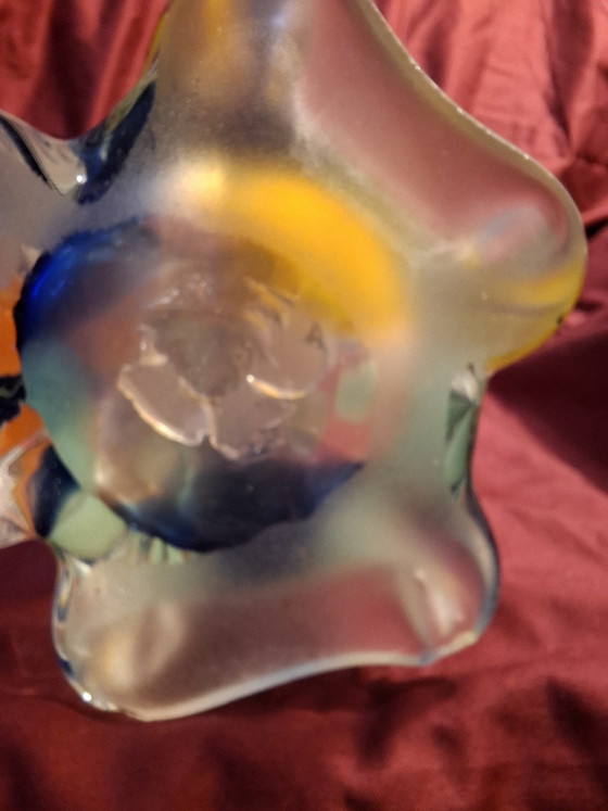 Image 1 of Vintage XXL 38cm "Rhapsody" Art Glass Vase by František Zemek - Flawless Top