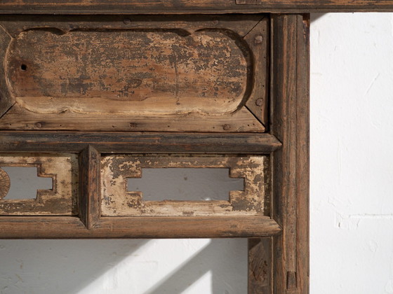 Consolle cinese antica con traforo geometrico – Cina, circa 1900 – Console, Wood, Iron (photo 39 of 40)