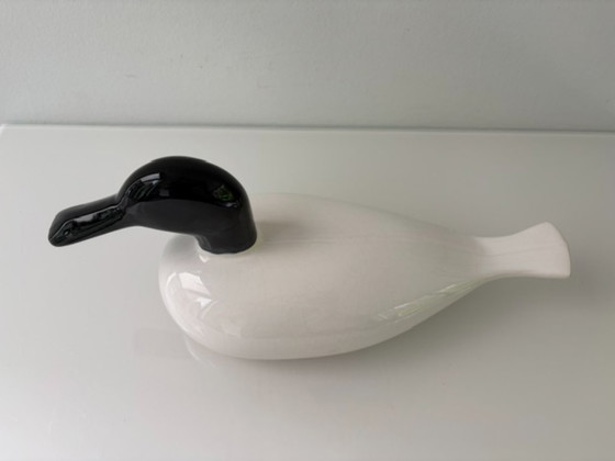 Image 1 of Vintage Scandinavian ceramic duck – stylized design – 32 cm