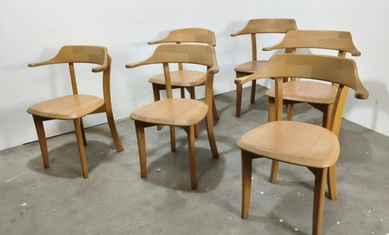 Chaises de salle à manger en bois d'aulne années 80 – Vintage (photo 2 of 7)