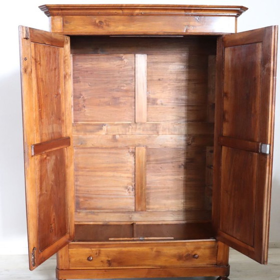 Antique Wardrobe in Solid Walnut, Restored, Italy Mid 19th Century – Wood (photo 9 of 21)
