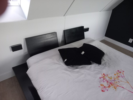 Image 1 of Cama moderna de madera de bambú negro.