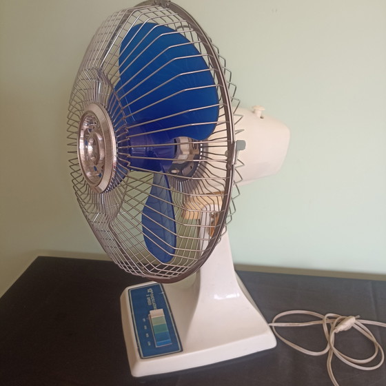 Image 1 of Ventilateur de table vintage KDK (Panasonic) style Space Age – années 1970 – État impeccable