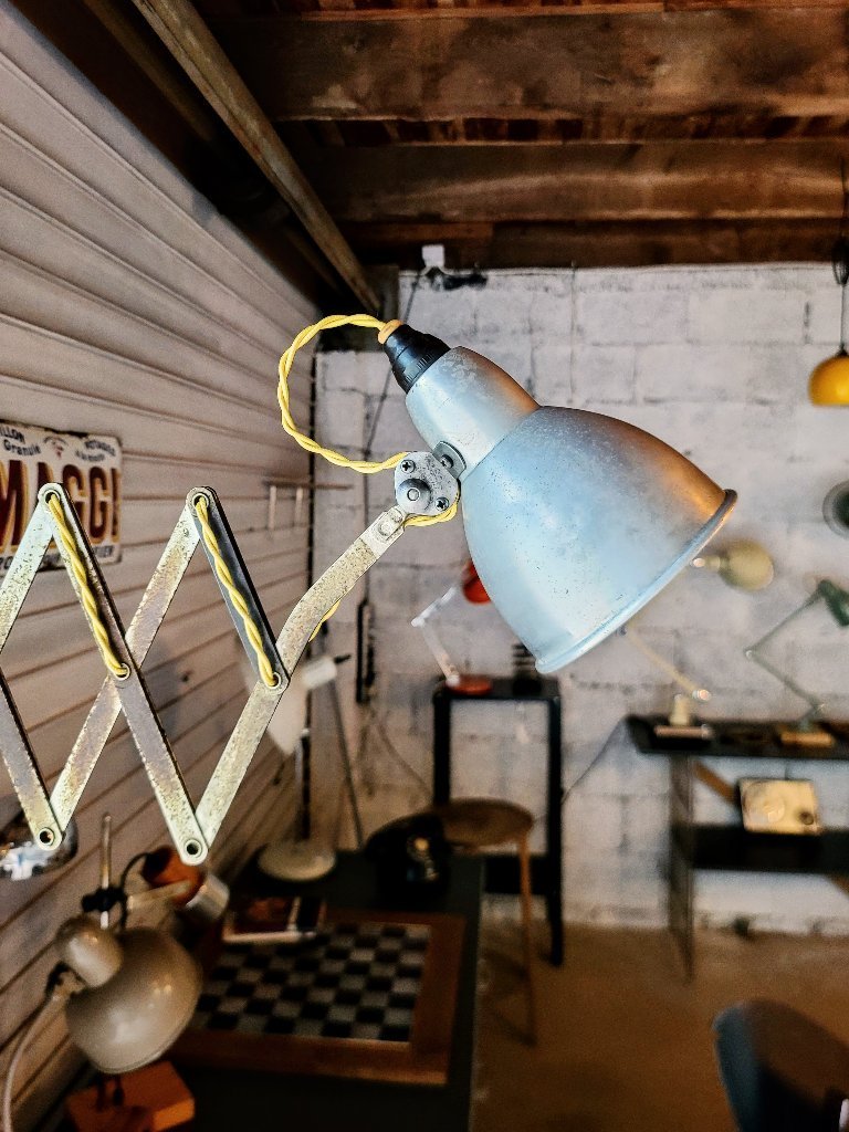 1970s Lamp Mazda aluminium フランス 照明 Accordion lamp Mazda France Vintage 1940 | €259 | Whoppah