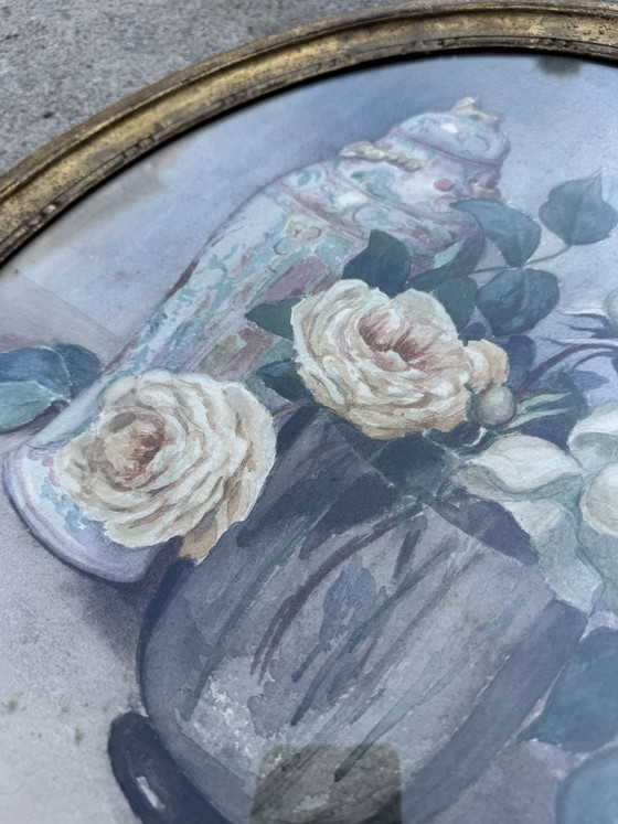 Image 1 of Watercolor Still Life in Antique Style by Julia Convert