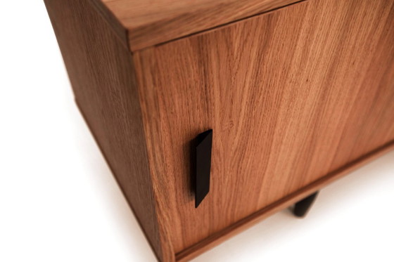 Image 1 of Dressoir gebeitst teak T-S01 schuifdeur en 2 laden 240