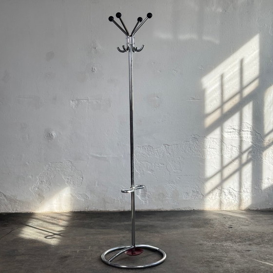 Image 1 of Bauhaus Style Chrome Coat Rack by Hynek Gottwald, 1940s