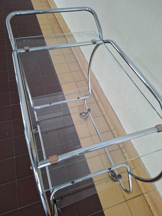 Image 1 of Servierwagen im Art-déco-Stil mit Rohrrahmen