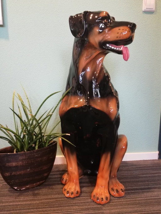Large statue Hollywood Regency dog