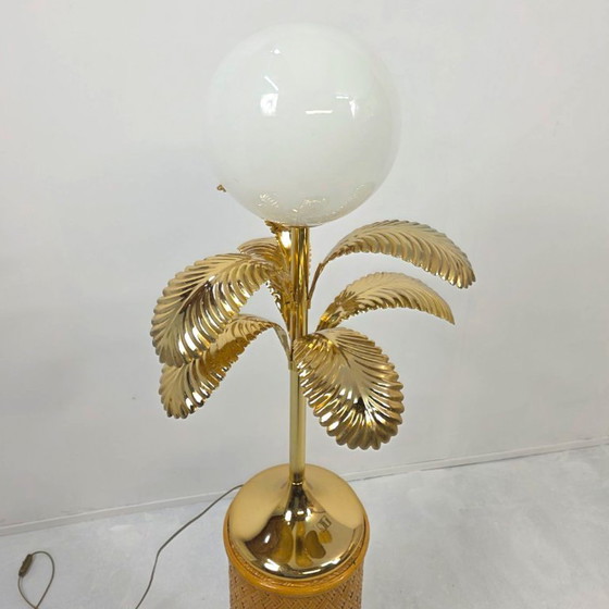 Image 1 of LS Italy gold palm tree lamp table model gilded 70s