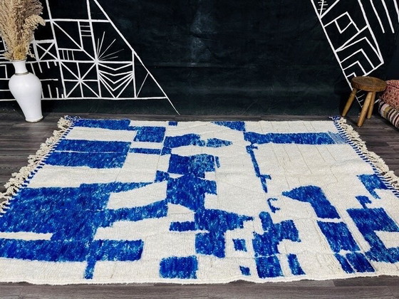 Image 1 of Handgeknüpfter marokkanischer Beni-Ouraine-Wollteppich, 2/3 m