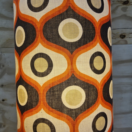 Image 1 of Lampe de table Fat Lava en céramique (70s) Lampe Scheurich West Germany (1970) abat-jour à motifs