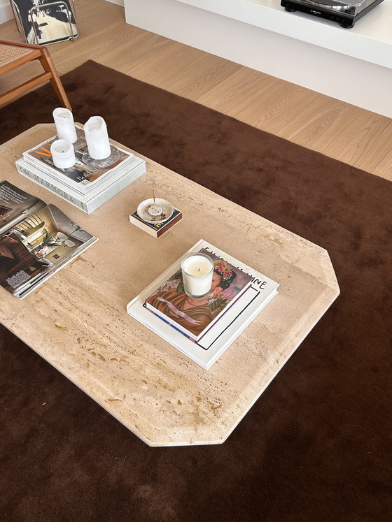Image 1 of Vintage travertine coffee table 