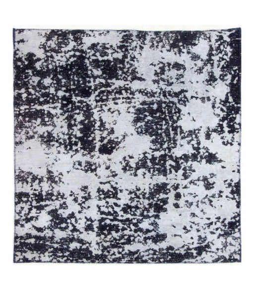 Orientalische Handgeknüpfter Vintage Art Klassik & Relief Design 138 x 133 cm Schwarz Farbe