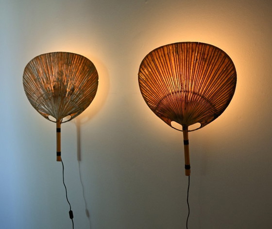 Image 1 of Pair of Wall Lamps "Uchiwa" by Ingo Maurer for M Design, 1970s