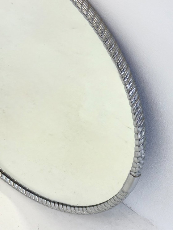 Image 1 of Ronde vintage spiegel met buisframe