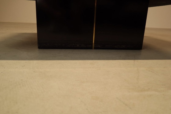 Image 1 of Mesa de centro de latón grabado de Christian Heckscher, Bélgica, década de 1970.