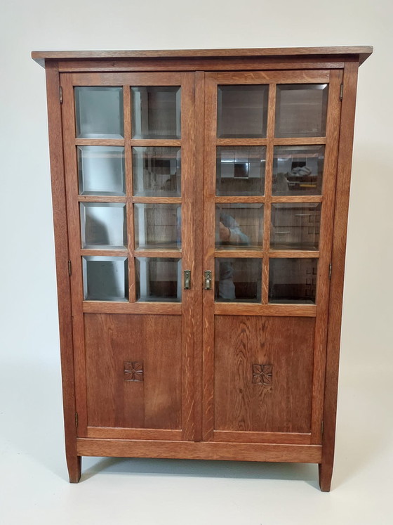 Image 1 of antique bookcase art deco cabinet