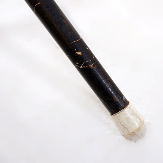 Image 1 of Table d'appoint Mid-Century en bambou, métal et verre - Pays-Bas, années 1960