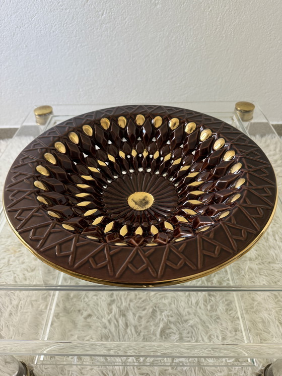 Image 1 of Large openwork ceramic dish Vallauris 60s