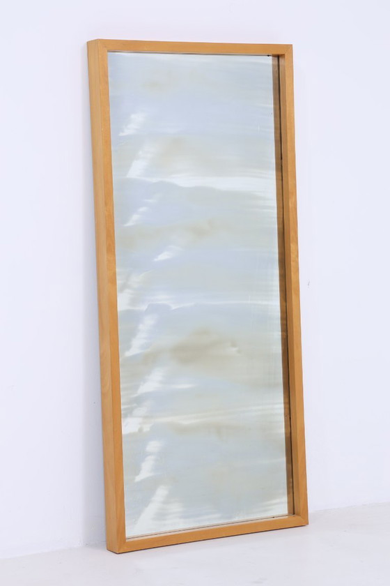 Image 1 of Vintage Spiegel 60s | Mid Century Hangende Spiegel Hout Retro Schuin Vintage #06-06