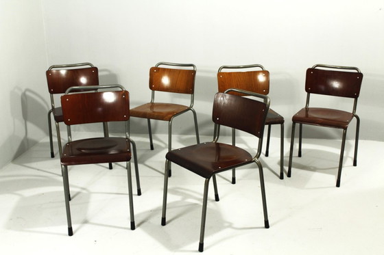 Image 1 of Chaises modèle 106 de W. H. Gispen pour Delft, années 1950, lot de 6