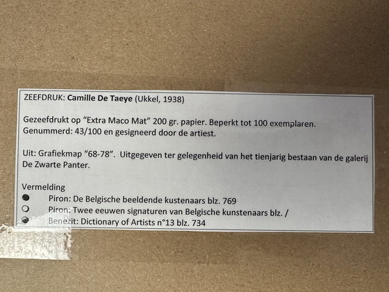 Image 1 of Genummerde zeefdruk - Camille De Taeye - Gesigneerd