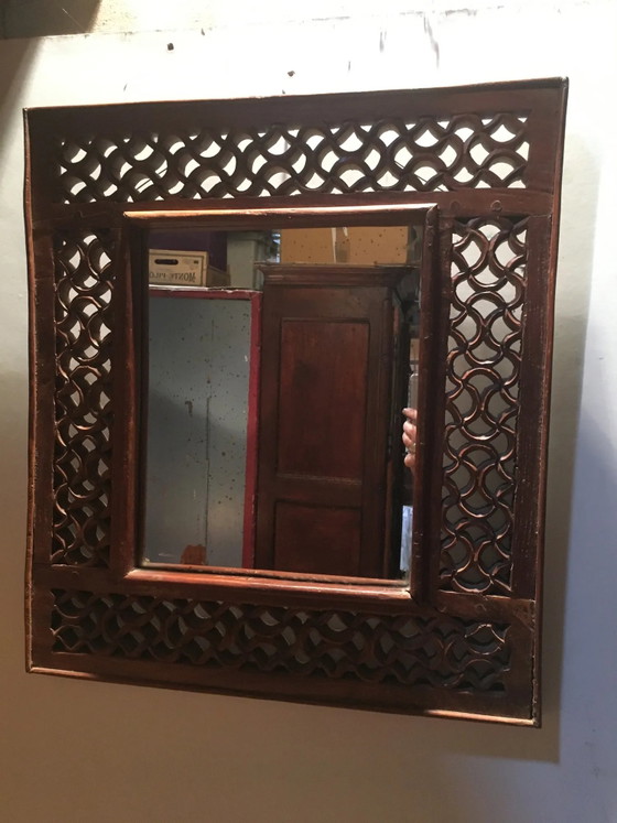 Miroir en teck sculpté 55X61cm – Bois (photo 8 of 9)