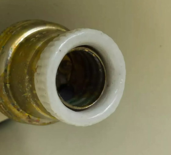 Image 1 of Lampadario a tromba in ottone italiano